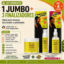 Kit Cabelo Jumbo 400g Para Tranças + Mousse + Desmaia Fibra + Pomada 500g