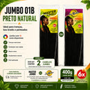 Kit 2 Jumbo 400g Cabelo Preto Natural 01B Sintético Para Tranças Box Braids Fibra Leve Várias Cores