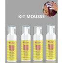 kit com 4 mousses texturizador / espuma Para Cabelos e Texturizador Fibras Fio De Fada 150ml