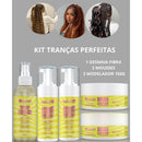 kit trancista 2 modeladores 2 mousses 1 desmaia fibra fio de fada para tranças e penteados